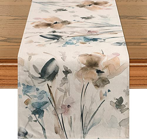 LOMOHOO Tischläufer Dekorationen Orchideen Blumen Tisch Läufer 240cm Tischläufer Vintage Küche Frühling Tisch Dekoration Blume Dekor Abendessen Partei