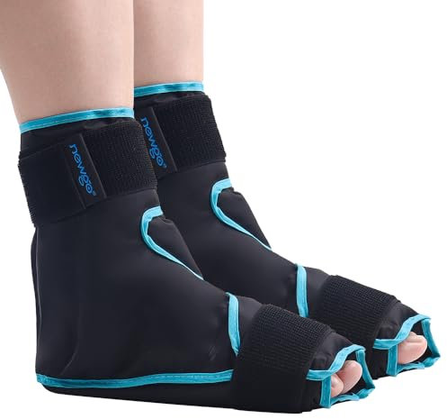 NEWGO Kühlmanschette Fuß, Kühlschuhe Kühlsocken Füße Eisschuh für Verletzungen Knöchel Eisbeutel Kühlsocken Chemotherapie, 2 Stück