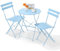 LIFERUN Bistro Set 3 Teilig Klappbar, Klapptisch mit 2PCS Klappstühle, Balkonmöbel Set für Kleinen Balkon, Balkonmöbel Klappbar, Outdoor Sitzgarnitur, Wetterfest, für Garten und Balkon, Blau