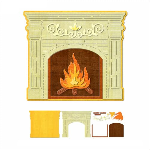 XMZZMX Patchwork-Stanzformen für Kamin, Brennholz, Metall, für Kartenherstellung, Papierpräge-Stanzschablonen, Aufbewahrungstaschen, Zubehör, Fotorahmen, Album, DIY, Scrapbooking, Schablonen-Sets