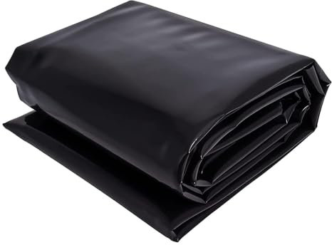 Flexibel Teichfolie 2x2m 3x5m 4x8m 5x5m 8x10m 10x12m Schwarz HDPE Teichfolien Schwerlast, Dichtungsfolie Teichmembran Fischteichfolie Gartenteich Teichplane UV-Beständigkeit Für Fischteiche(Größe:4x5m