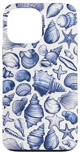 Coastal Beach Summer Ocean Seashell Blue Aesthetic Case for iPhone 13 Pro Max