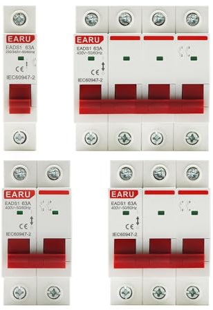 GFDSGRE Disjoncteur Rail 1P 2P 3P 4P 40A 63A 100A 125A Interrupteur Principal à Couteau Interrupteur d'isolement for disjoncteur à Usage Domestique et Industriel AC 230V 400V Disjoncteurs(1P,100A)
