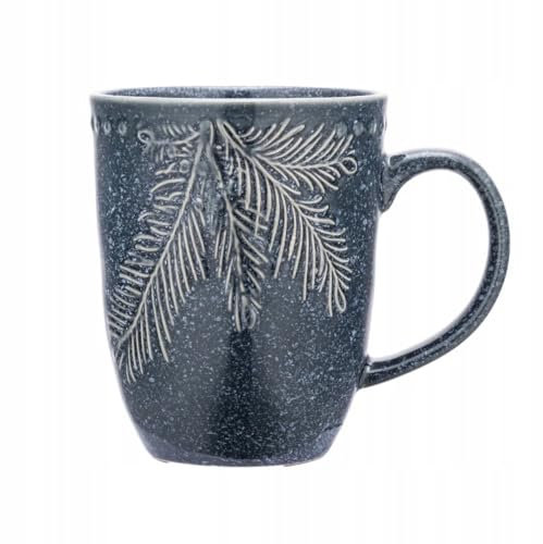 Keramik-Kaffeetasse Tasse Becher Teetasse 300ml Kiefernwald Vintage (Blau - 420 ml)