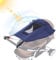 Furforstk sombrilla carro bebe universal con protección UV 50+ parasol carro bebe impermeable parasol carrito bebe universal con mirilla y alas de sombra, capota universal silla paseo (Azul)