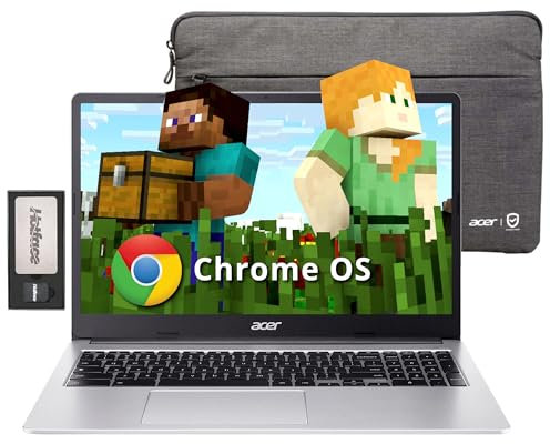 Acer Chromebook 315 15.6 HD Laptop, Intel Pentium N6000, 4GB LPDDR4X, 288GB Storage (128GB eMMC & 160GB Docking Station Set), Intel UHD Graphics, Numeric Keypad, HD Webcam, Wi-Fi 6, Chrome OS, Silver