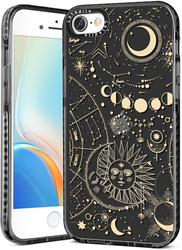 Lotadilo Cute Case for iPhone 6/6S/7/8/SE(2020/2022) - for Women Girls Kawaii Funny Design Fun Aesthetic Sun Moon Fashion Girly for Teens Pattern TPU Bumper Phone Covers
