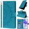 Pnakqil Coque pour Samsung Galaxy A55 5G avec Dragonne Portable, Téléphone Etui Protection, Pochette Portefeuille Porte-Cartes Support Rabat Cuir PU Magnétique Étui avec TPU Phone Housse, Bleu