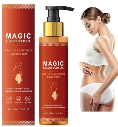 Magic Huile de Luxe pour le Corps, 100 ml, Raffermissant et Hydratant, Pour Fesses, Abdomen, Cuisses et Bras