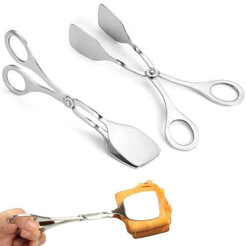 2 Stück Gebäckzange,Küchenzange,Servierzange,Küchenzange Edelstahl | Zange Küche,Würstchenzange,Servierzange Edelstahl,Küchenzangen Für Grillzange,Kochzange,Fleischzange,3.5 * 18.3cm
