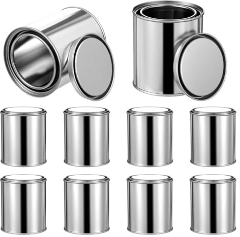 8 Pcs Empty Paint Cans with Lids, Empty Metal Paint Cans with Lids, Empty Pint Paint Can with Lid Storage Containers Can Be Used for DIY and Paint Storage and More