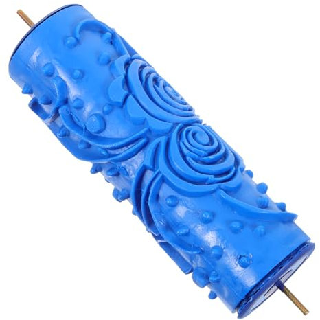 SEWACC Decorative Paint Brush Tool Rubber Glue Roller with Vivid Pattern Design for Wall Decoration Lightweight and Durable Blue Grain Roller for DIY Home Projects
