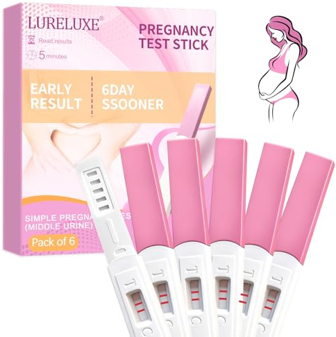 6 Stücke Pregnancy Test,Schwangerschafts,Schwangerschaftstest Frühe Erkennung mit Wochenbestimmung,Schwangerschaftstest Schnelle Erkennung,Frühschwangerschaftstest für Frauen,Schnell, Zuverlässig