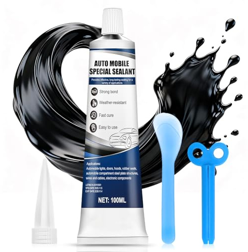 HONTAOK Silicone Nero per Auto, Colla per Carrozzeria Auto, Sigillante Resistente alla Benzina, Impermeabile e Resistente Alte Temperature, Adatto Portiere, Finestrini Altre Parti Dell'auto, 100ml