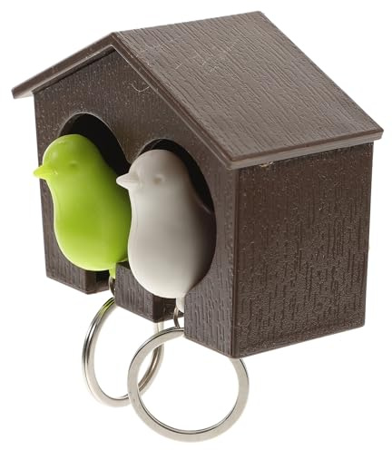 VANZACK Paar Vogelhaus Schlüsselanhänger Halter Aus Kunststoff Hängend Wanddeko Mit Doppeltem Vogelmotiv Für Zuhause Und Geschenk