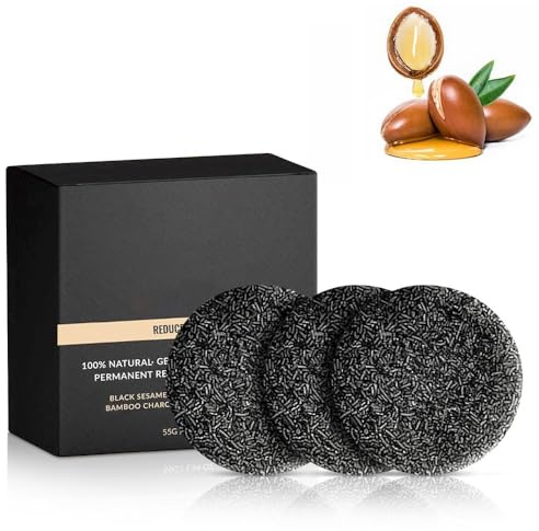Graue Haarrückwärtsstange, Natürliches Verdunkelungsshampoo Schwarze Seife für Männer und Frauen, Grauer Haarbart feuchtigkeitsspendend und feuchtigkeitsspendend,3pcs