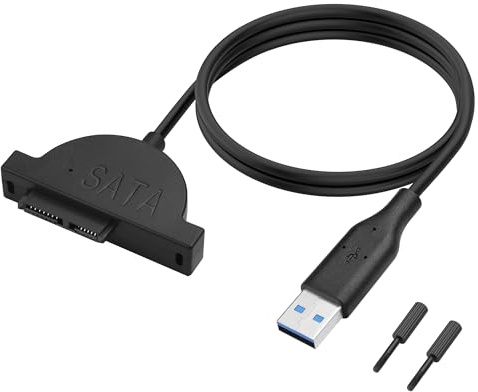ELFJMZP Cavo adattatore Slimline SATA a USB 2.0 per computer portatile CD/DVD, convertitore SATA a 7+6 pin a 13 pin per unità ottiche esterne (50 cm, nero)