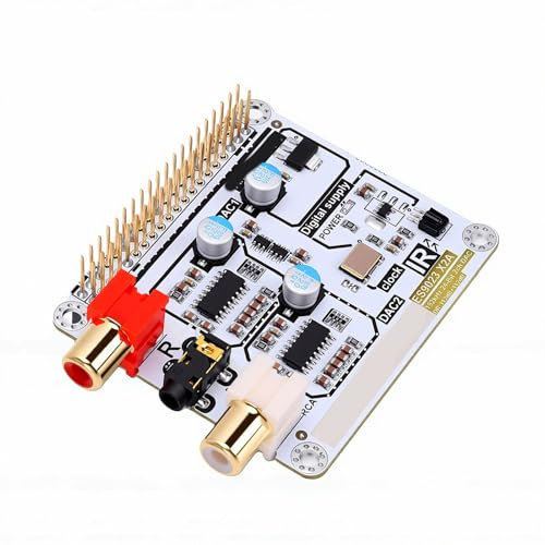 YUEHISY HiFi-Digital-Analog-Konverter HAT, Soundkarten-Erweiterungskarte, Dual-Dekodierung, I2S, 192 kHz 24 Bit, Phono-Ausgang für Pi 4B 3B+ 3B DIY Audio