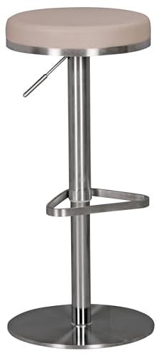 FineBuy Barhocker Edelstahl höhenverstellbare Sitzhöhe 57-82 cm, Barstuhl Modern 360° Drehbar, Tresenhocker mit Standfuß, Design Bistrohocker Hoch, Tresenstuhl-Sitz Gepolstert