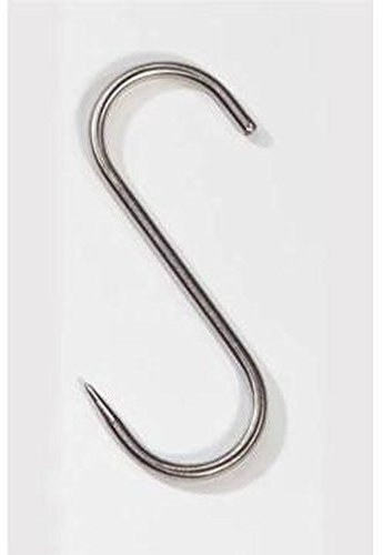 Akah 1 gancio in acciaio inox da 60 kg, 160 x 6 mm, per carne, caccia, rottura, macellatore, gancio per affumicatura, gancio in acciaio inox, macellatore, macellatore, carne, grande