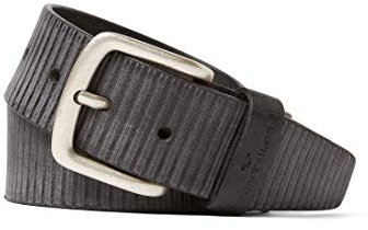 TOM TAILOR Herren Gürtel & Riemen Ledergürtel in Streifen-Optik black,105