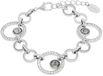 s.Oliver Armband Edelstahl Damen Armschmuck, mit Kristall, 17+3 cm, Silber, Kommt in Schmuck Geschenk Box, 2024268