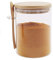 ORNAMI Airtight Glass Pantry Storage Canister Jar with Bamboo Lid & Spoon | BPA-Free, Clear Kitchen Organisation Jar - (1, 0.8L, Round)