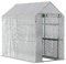 Outsunny Invernadero de Jardín Vivero Casero con 4 Estantes Puerta Enrollable Cubierta de PE 140g/m² y Marco de Acero para Cultivos Plantas Macetas Flores 120x186x190 cm Blanco