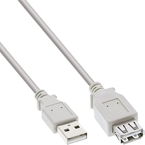 InLine® - Prolunga USB 2.0, maschio/femmina, tipo A, 2 m, colore: Beige/Grigio