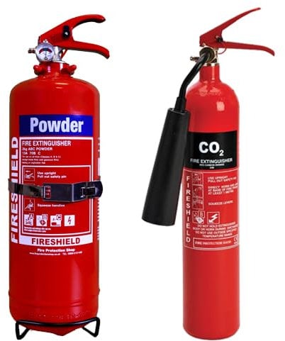 2kg ABC Dry Powder Fire Extinguisher & 2kg CO2 Fire Extinguisher