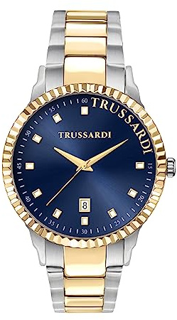 Trussardi T-BENT Orologio Uomo Tempo e data in Acciaio, PVD Oro - R2453141001