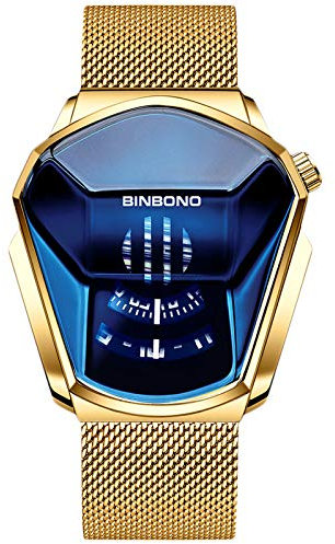 rorios Herrenuhr Analog Quarz Armbanduhr mit Edelstahl Mesh Armband Kreative Männer Uhren Cooles Wasserdicht Armbanduhren für Herren