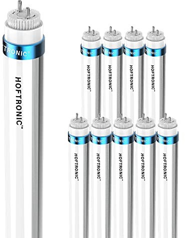 HOFTRONIC - 10er Set LED Röhre 60cm 9 Watt 1260 Lumen 140lm/W Super Bright T8 G13 LED Leuchtstoffröhre Flimmerfrei Kaltweiß 6000K Tube Röhrenlampe Lebensdauer: 50.000 Brennstunden 5 Jahre Garantie