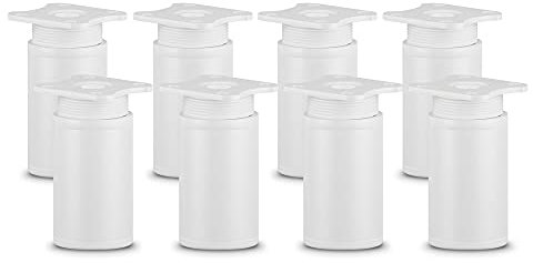 Sossai Möbelfüße MFR1, 8er Set, Höhe 60 mm, höhenverstellbar, rundes Profil Ø 40 mm, weiß, passend für Regale und Sideboards