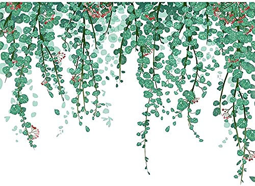 Stickers muraux suspendus feuille de vigne verte pour chambre salon amovible Eucalyptus lierre plantes mur Art mural