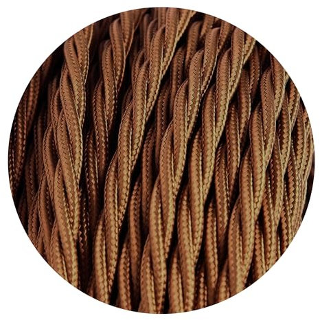 LEDSone Vintage Braided Cable 5 Meters 2 Core Light Brown Twisted Cable Fabric Covered Electric Flexible DIY Electrical Cord Wire for Lighting