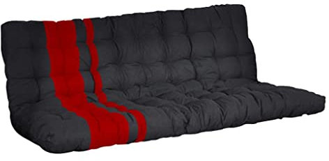 Vente-unique Futon Modulo Bettbankett, 135 x 190 cm, Schwarz und Rot
