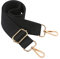 Aucuu Luggage Straps, Wide Shoulder Strap Adjustable Crossbody Bag Strap with Metal Swivel Hooks, Replacement Handbag Belt for Crossbody Bag, Luggage, Laptop and Duffle - Black