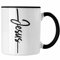 Trendation - Jesus Christus Tasse Bibel Geschenk Kreuz Glauben Kirche Christliche Geschenkidee (Schwarz)