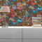 TADESSI Tapete Bäume Blätter Aleix M1-No.1455 Vliestapete Rot Blau Floral für Wohnzimmer Schlafzimmer Küche
