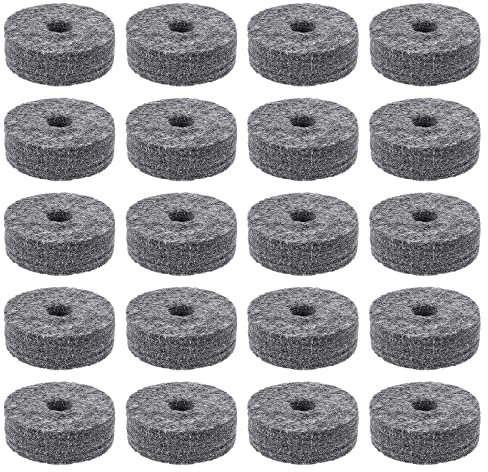 SUPERFINDINGS Set di Rondelle in Feltro per Piatti da 20 Pezzo Set di Feltrini per Piatti in Feltro per Batteria Grigio Set di Feltrini per Piatti in Feltro da 40.5x14.5 mm Rotondi Morbidi