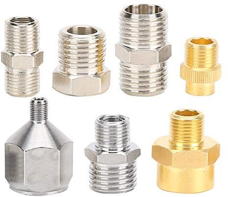 Uxsiya Airbrush Connector, Air Compressor Adapter Brass for Industry for Compressor for Airbrush Hose