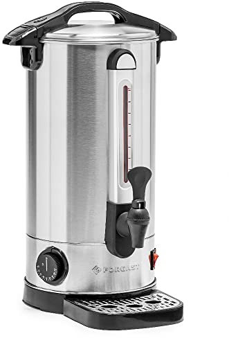 Forgast Erogatore di Acqua Calda 9 Litri, Acciaio Inox, Bollitore Acqua Professionale con Rubinetto, Distributore Macchina per Bevande Calde, Tè, per Hotel, Catering, Ristoranti, 1600 W