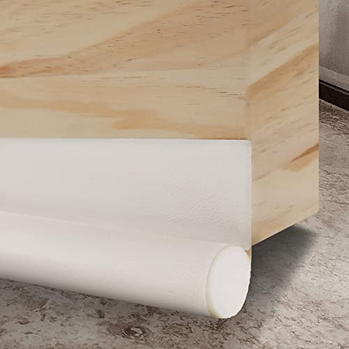 ZningEsxi Türen Zugluftstopper Türbodendichtung Schalldicht Türkehrer 94cm Abnehmbar Blocker Schutz Selbstklebend Einseitig Windstopper Türdichtung - Weiß