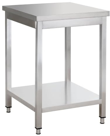 GastroHero Edelstahl Arbeitstisch I Arbeitstisch 100x60 cm mit Grundboden I ohne Aufkantung I Edelstahltisch für Gastronomie I Gasto Tisch AISI 201 (800 x 600 x 850 mm, ohne Aufkantung)