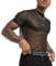AIEOE Herren Sexy T-Shirt im Glitzer-Look Atmungsaktive Clubwear Rundhals Oberteil Schwarz EU Größe L/Herstellergröße XXL