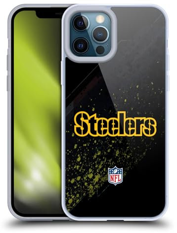 Head Case Designs Licenciado Oficialmente NFL Desenfoque Logotipo de Pittsburgh Steelers Caso Funda de Gel Suave Compatible con Apple iPhone 12 Pro MAX