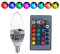 E14 3W RGB LED Smart Light Bulbs, E12 E14 Battery Operated Light Bulb E14 LED Candle Multicolored Lamp Bulb Remote Control Kit for Corridors Toilets Hallways Hotels (E14 transparent cover)