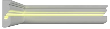 Stuck Dekorbau 2 m Indirekte LED Beleuchtung Lichtprofile Deckenbeleuchtung XPS Styroporleiste (BL10 (100x34mm))