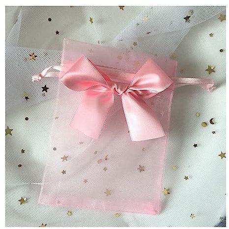 Yurosiay 30 Stück Organzasäckchen Bunt Organzabeutel Mit Satin Schleifen Organzasäckchen Mit Kordelzug Geschenksäckchen Organza Schmuckbeutel Organza Organzabeutel Hochzeit Rosa 9×12cm
